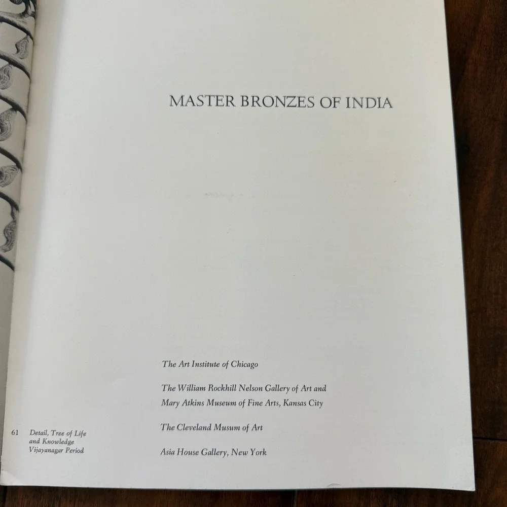 Master Bronzes of India Art Exhibition Catalog Softcover Art Institute Chicago
